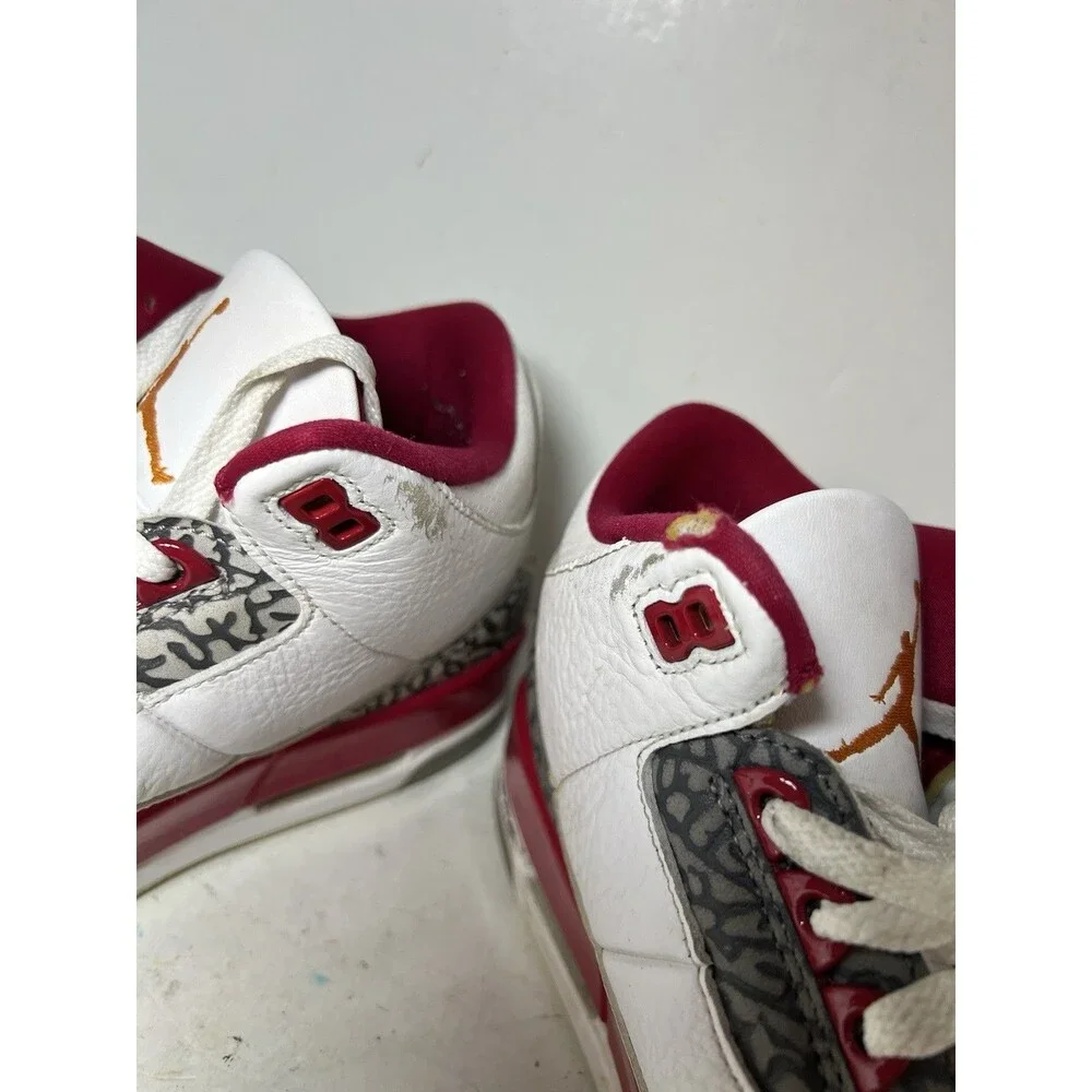 Air Jordan Shoes Mens 8.5 Mid Cardinal Red 3 Nike Basketball Sneakers CT8532-126